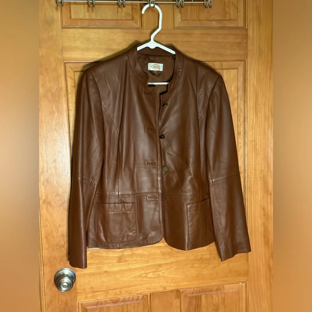 Talbots Brown Leather Jacket - Picture 1 of 9